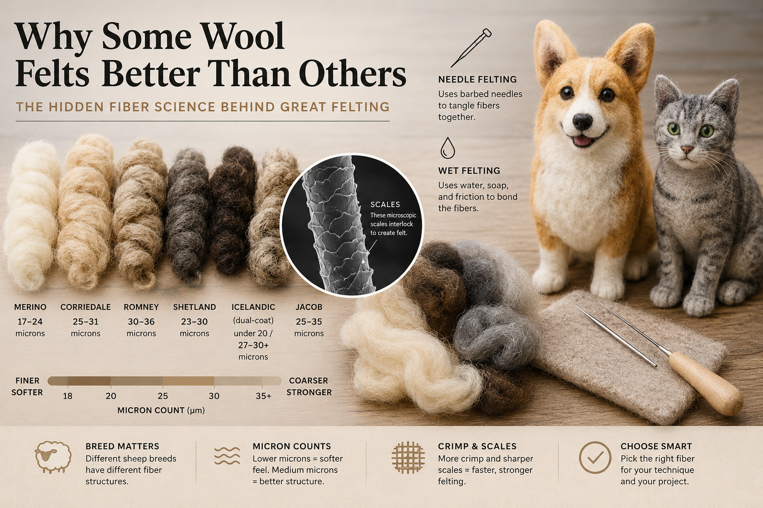 Why Some Wool Felts Better Than Others: The Hidden Fiber Science Behind Great Felting